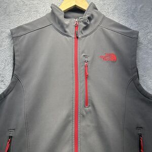 The North Face Vest Mens Medium Gray Softshell Full Zip Fleece Lined Outdoor